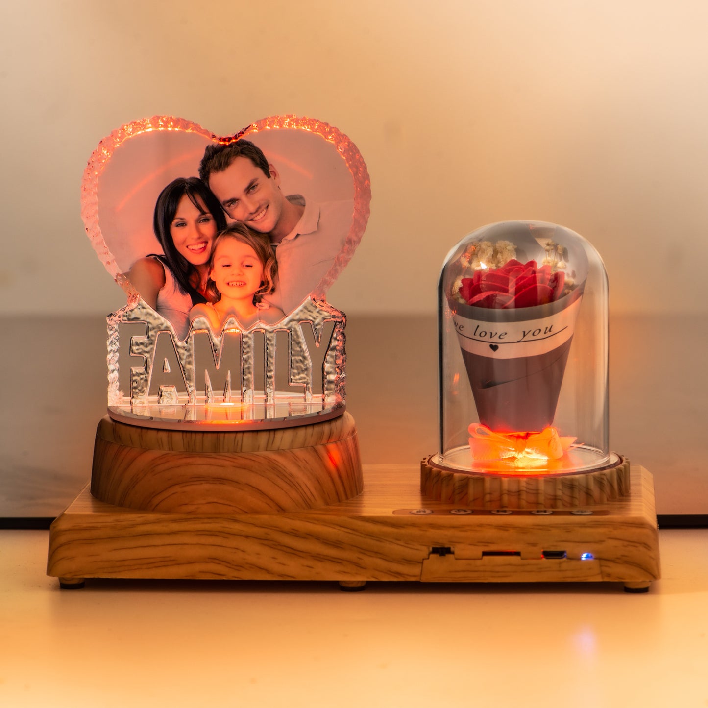 Juju Personalized Photo Night Light Bluetooth Music Gift Box 3D Crystal Inner Carving Gift