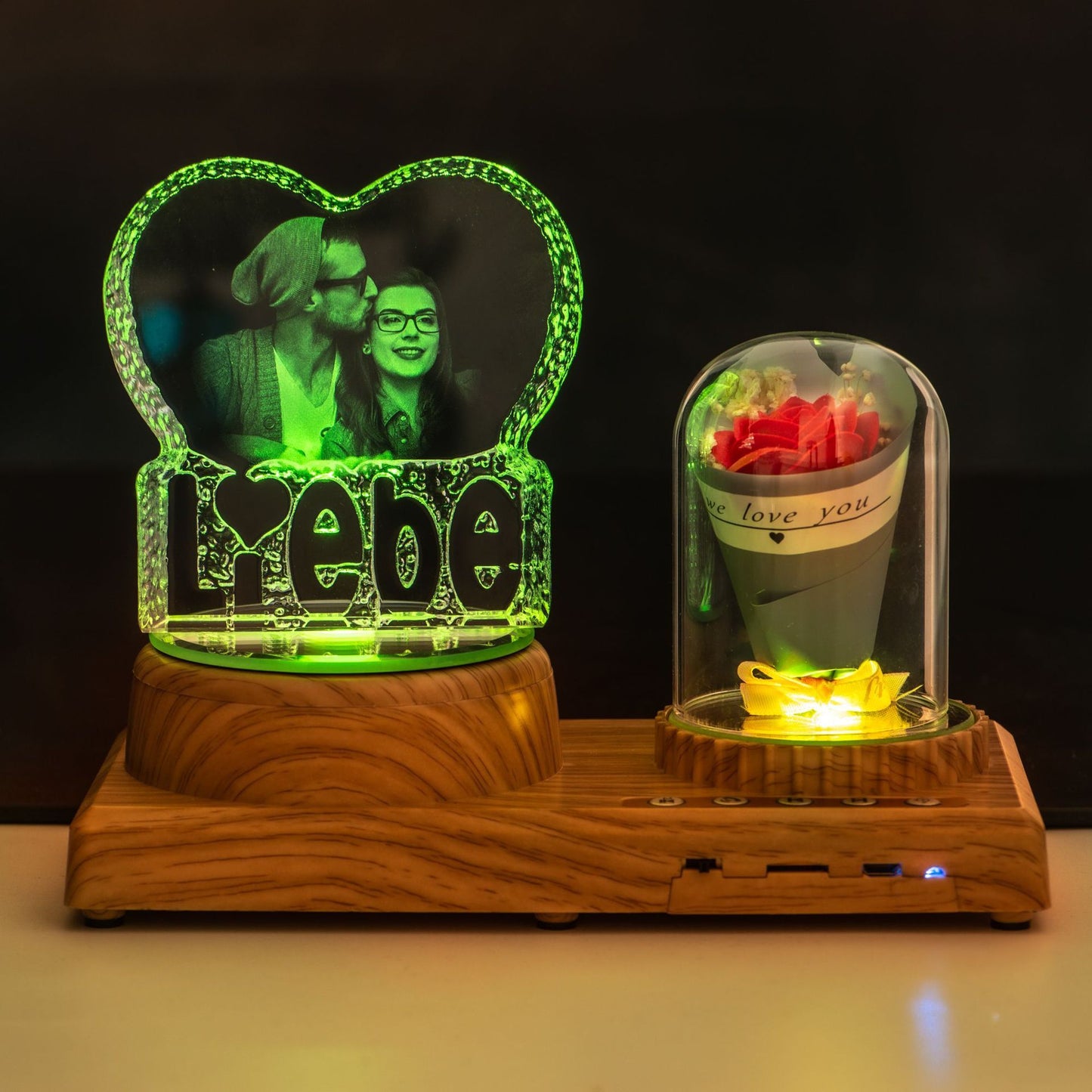 Juju Personalized Photo Night Light Bluetooth Music Gift Box 3D Crystal Inner Carving Gift