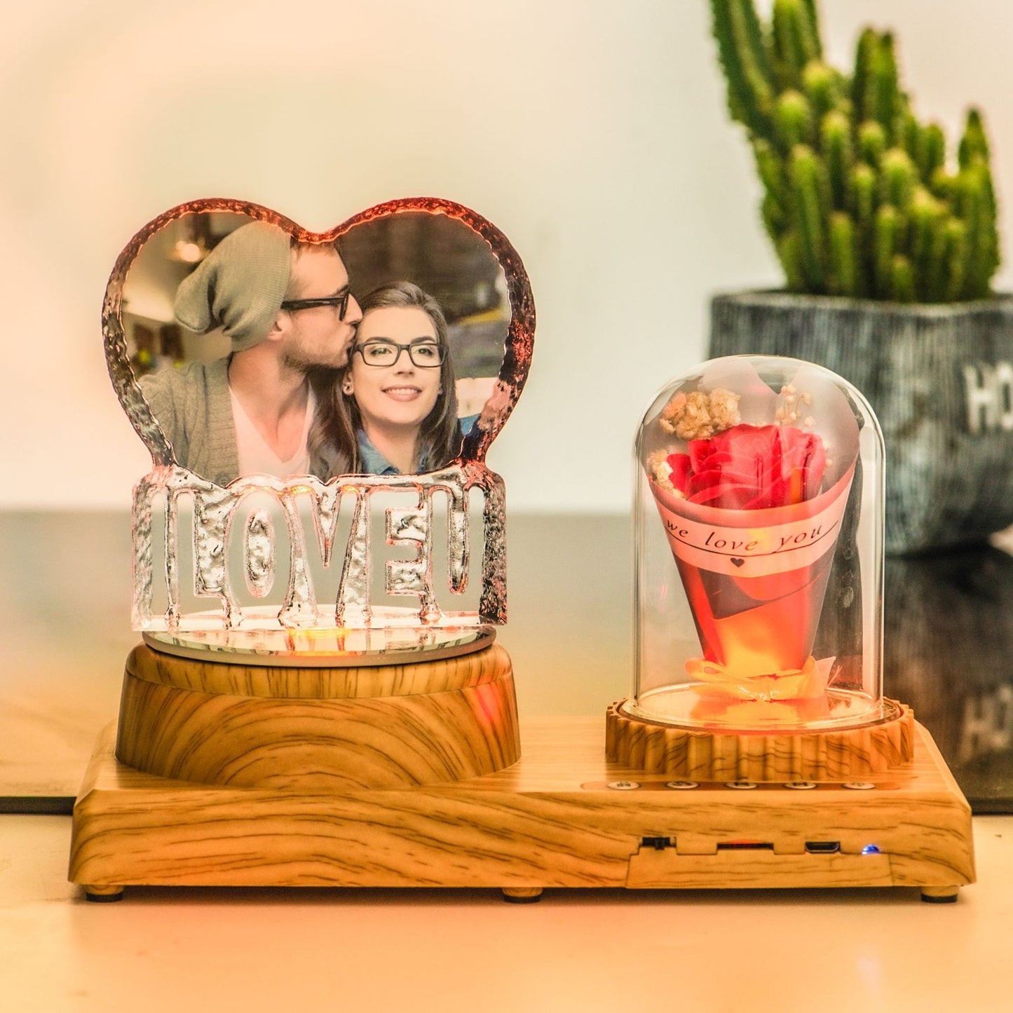 Juju Personalized Photo Night Light Bluetooth Music Gift Box 3D Crystal Inner Carving Gift