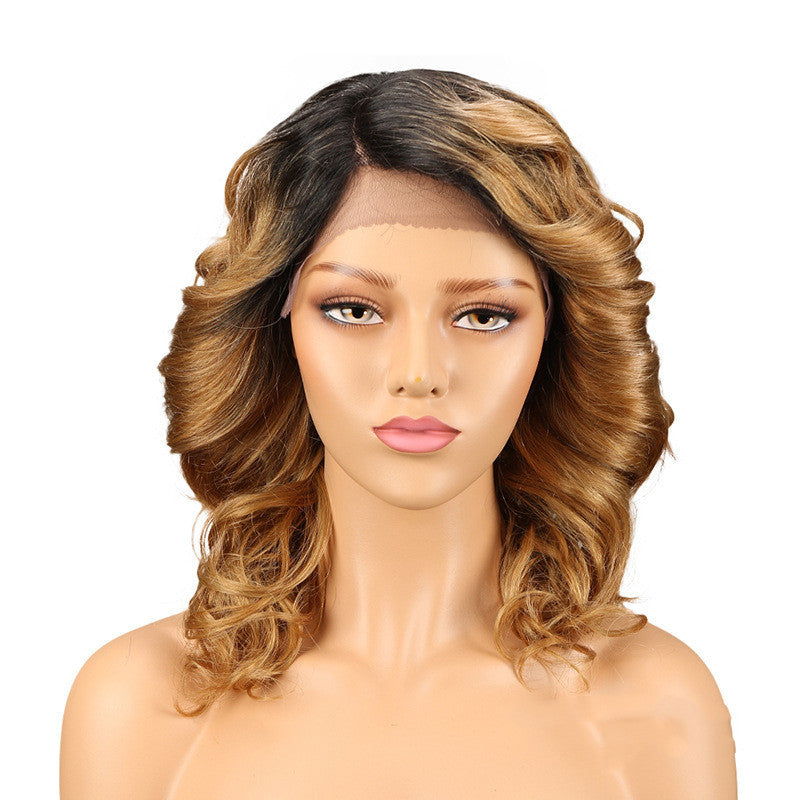 Real Hair Stitch Lace Wig Long Curly Hair