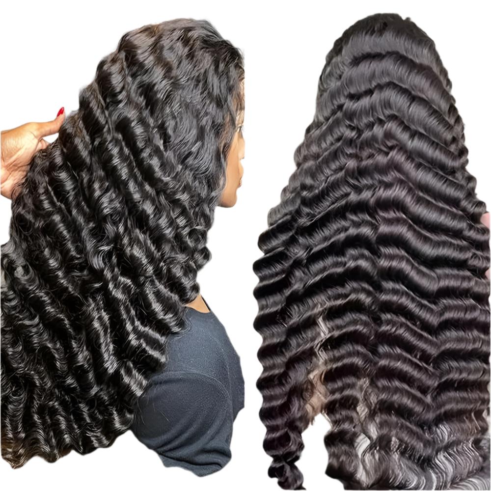 13x4 Lace Deep Rolled Wavy Human Hair Wig