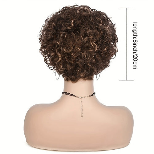 Short And Loose Curly Hair, Non-toxic Wig, Elastic Curly Hair, Curly Bangs,