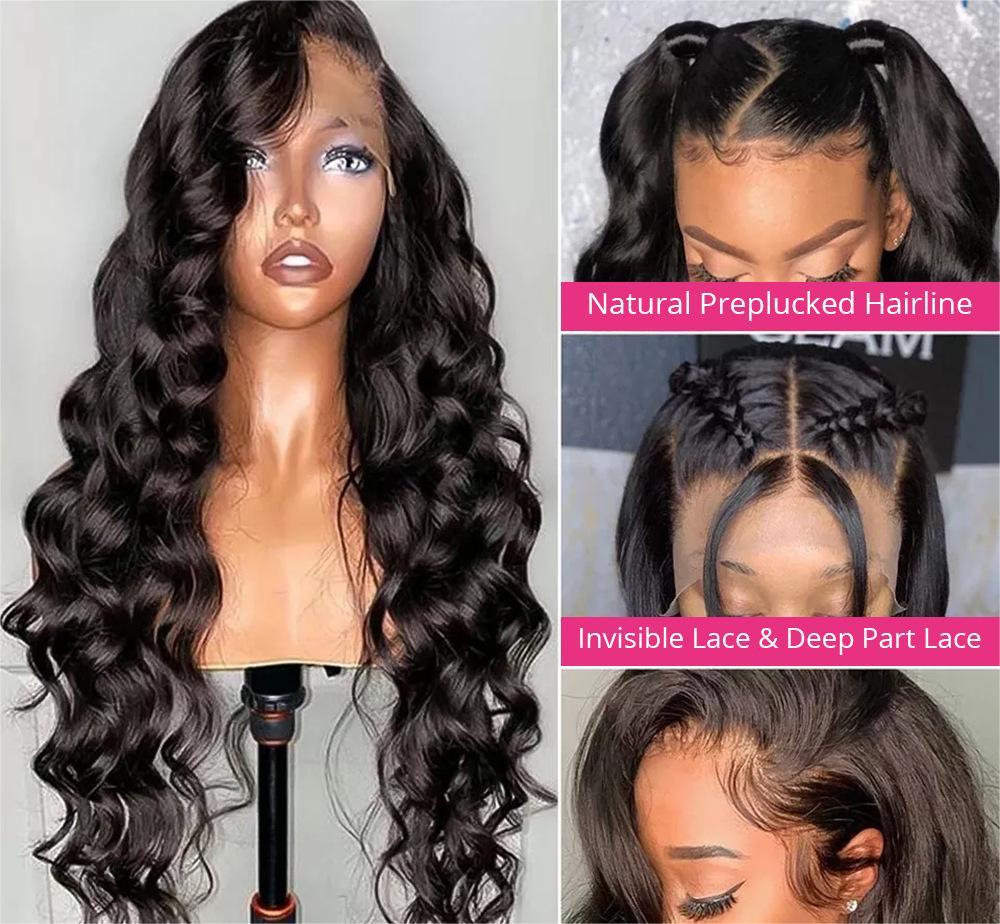 Loose Deep Lace-up Front Wig 100% Human Hair