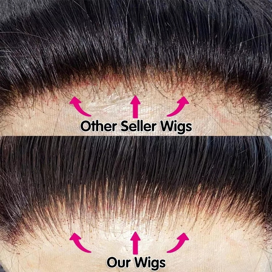 6x4 Density Virgin Human Hair Wigs Vietnamese Raw Hair Transparent Lace Front Pre-Plucked Bleached Knots