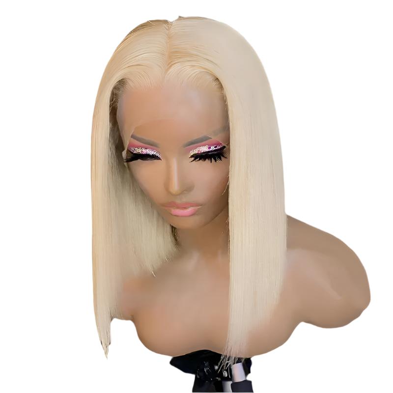 613 Blonde Bob Wig Short Straight Human Hair Wigs