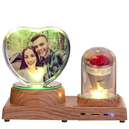 Juju Personalized Photo Night Light Bluetooth Music Gift Box 3D Crystal Inner Carving Gift