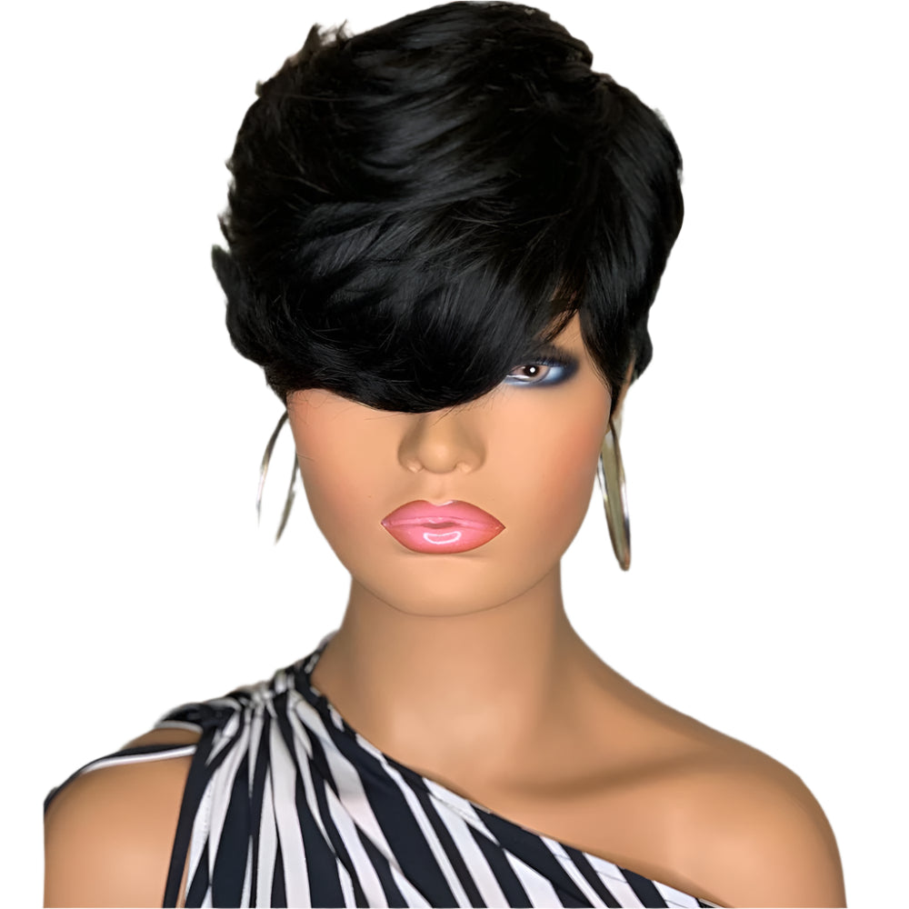 Chemical Fiber Hair, Short Bang Hair, Fluffy Short Straight Hair