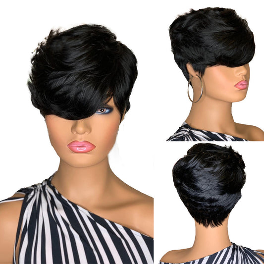 Chemical Fiber Hair, Short Bang Hair, Fluffy Short Straight Hair