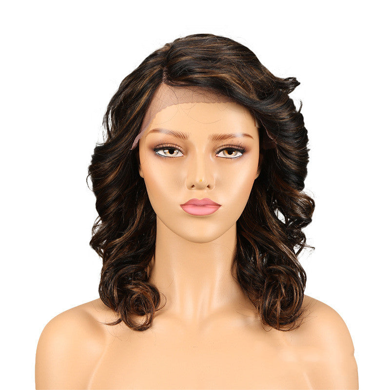 Real Hair Stitch Lace Wig Long Curly Hair