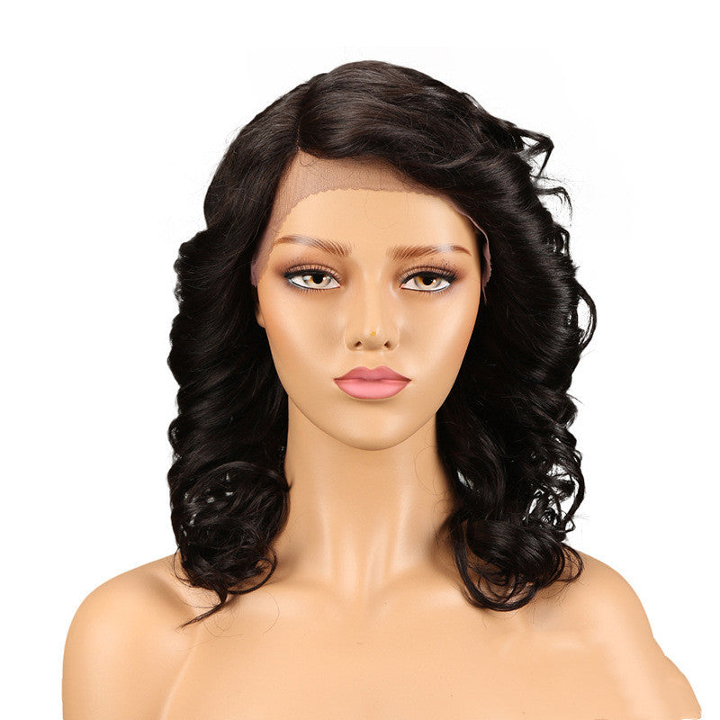 Real Hair Stitch Lace Wig Long Curly Hair
