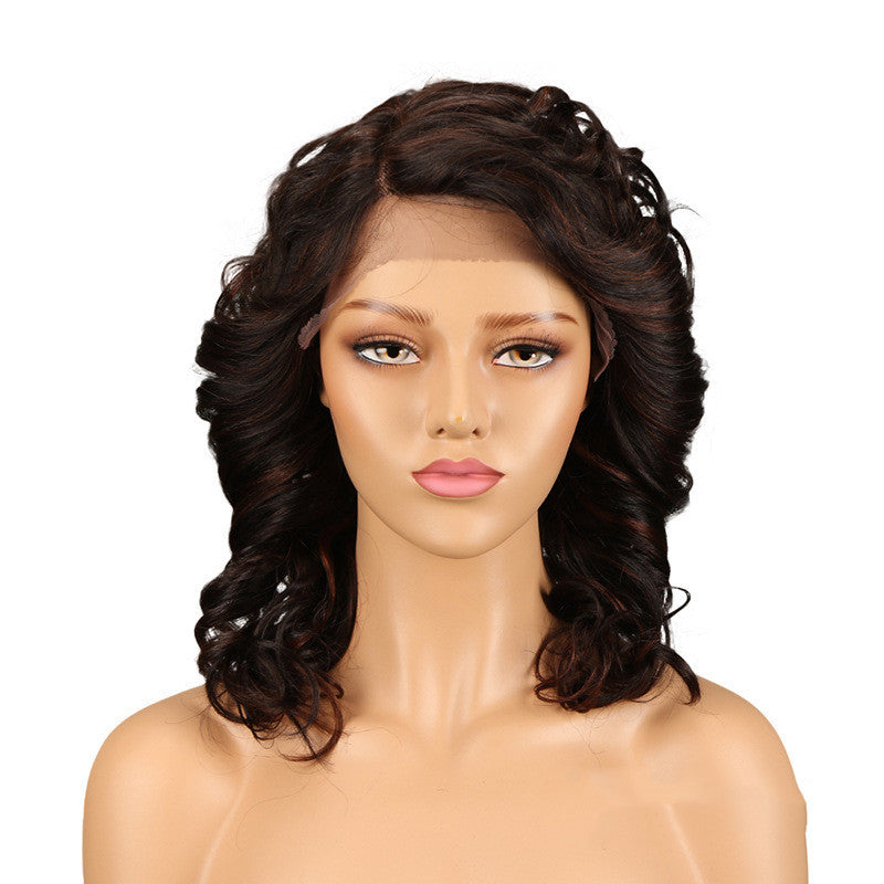Real Hair Stitch Lace Wig Long Curly Hair