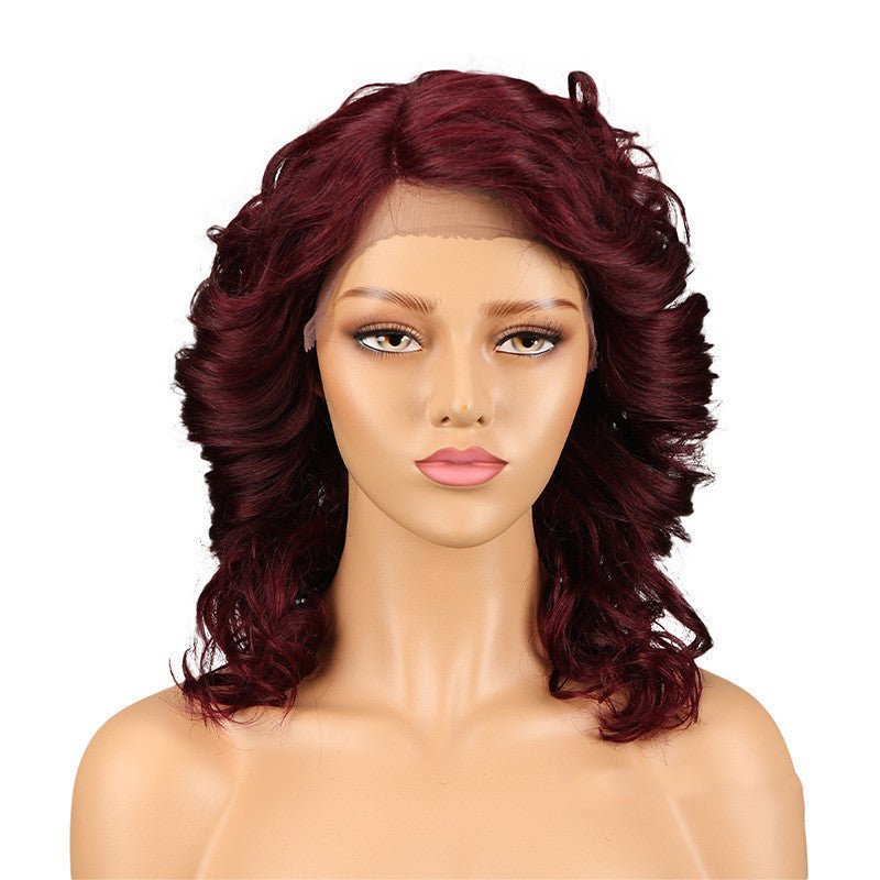 Real Hair Stitch Lace Wig Long Curly Hair