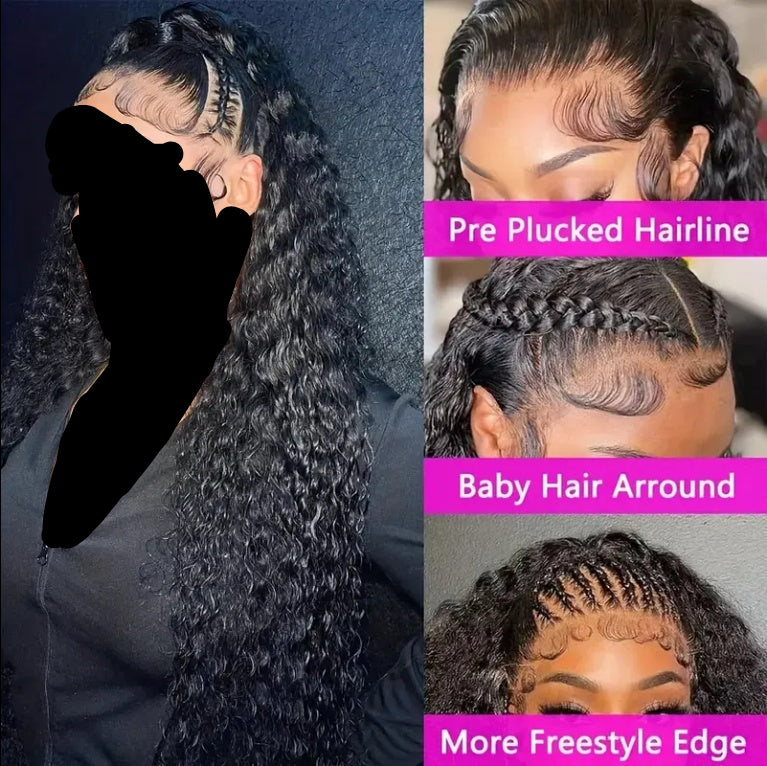 Deep Wave Lace Front Wig Human Hair 180 Density 13x4 Deep Wave HD Lace Front Wig