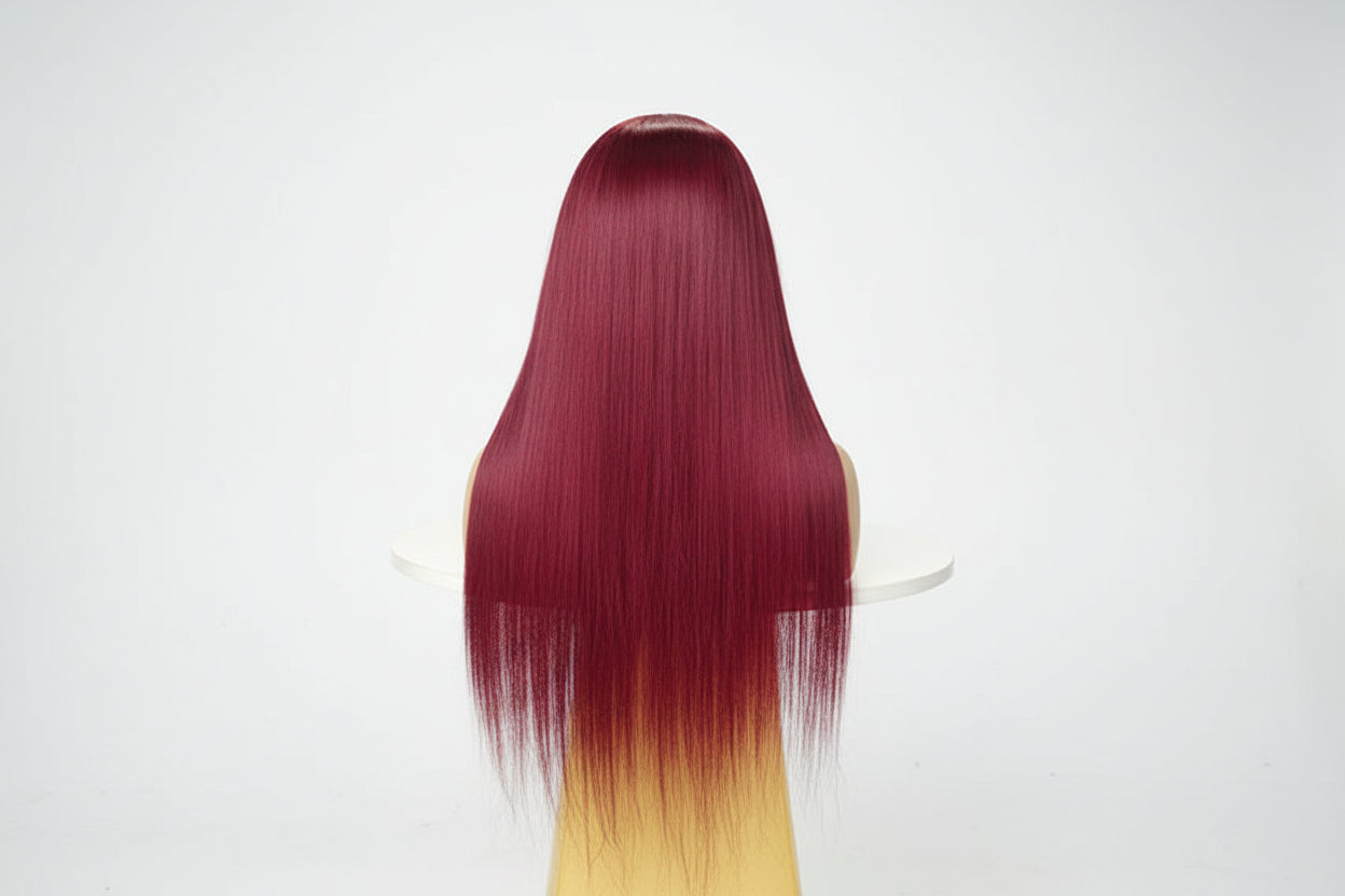 Bold Burgundy Straight 13x4 Lace Front Wig | Premium Human Hair