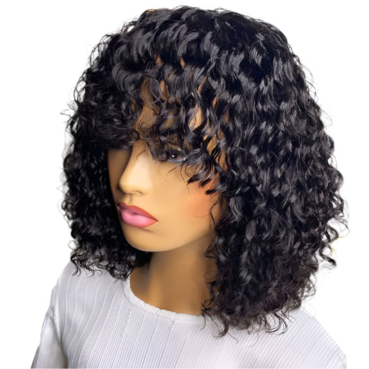 Curly BOB Wig Real Hair