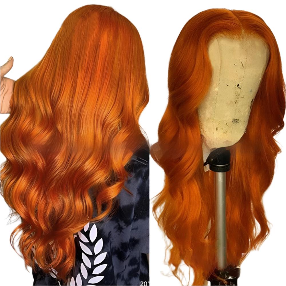 Juju Ginger Body Wave Lace Front Wig Orange Big Wave Lace