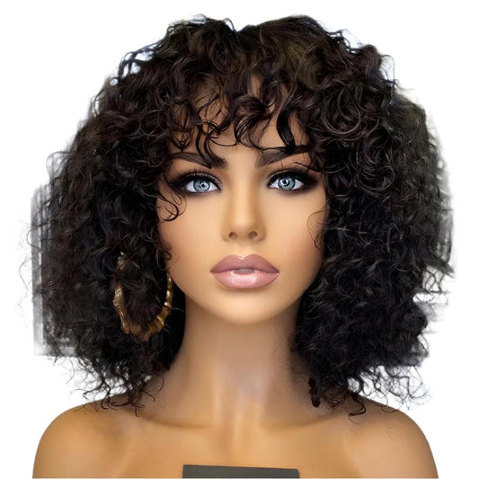 Water Wave Wigs with Bangs Human Hair
