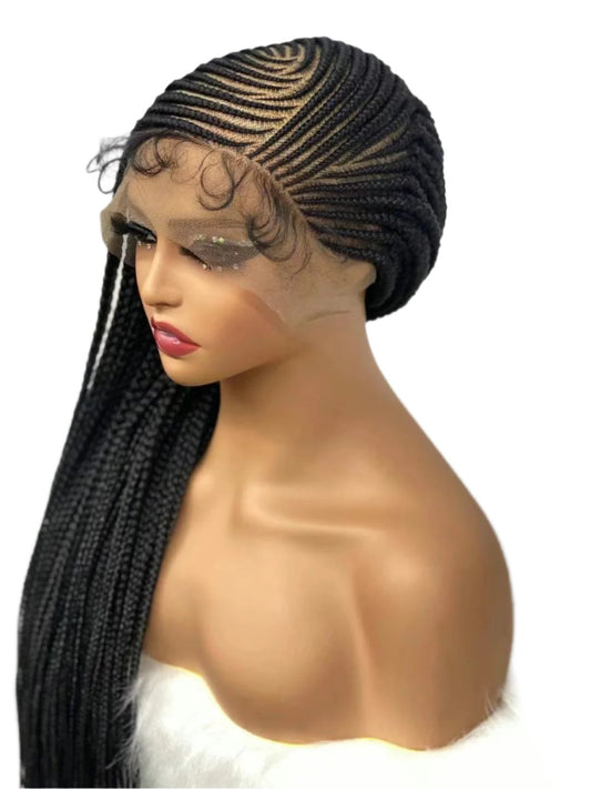 Braided Lace Synthetic Chemical Fiber Wig 34inches