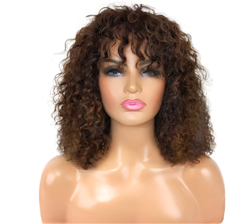 Bouncy Jerry Curly Short Bob Pixie Cut Wig With Bangs