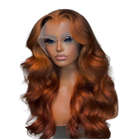 Juju Ginger Body Wave Lace Front Wig Orange Big Wave Lace