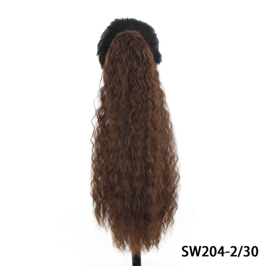 Wig Women's Ponytail Long Curly Hair Corn