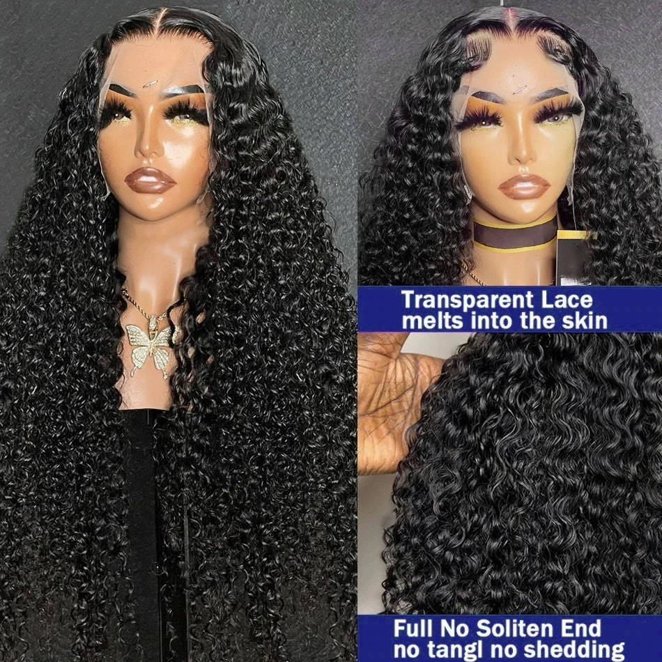 Curly Versatile Human Hair Wig And Headband