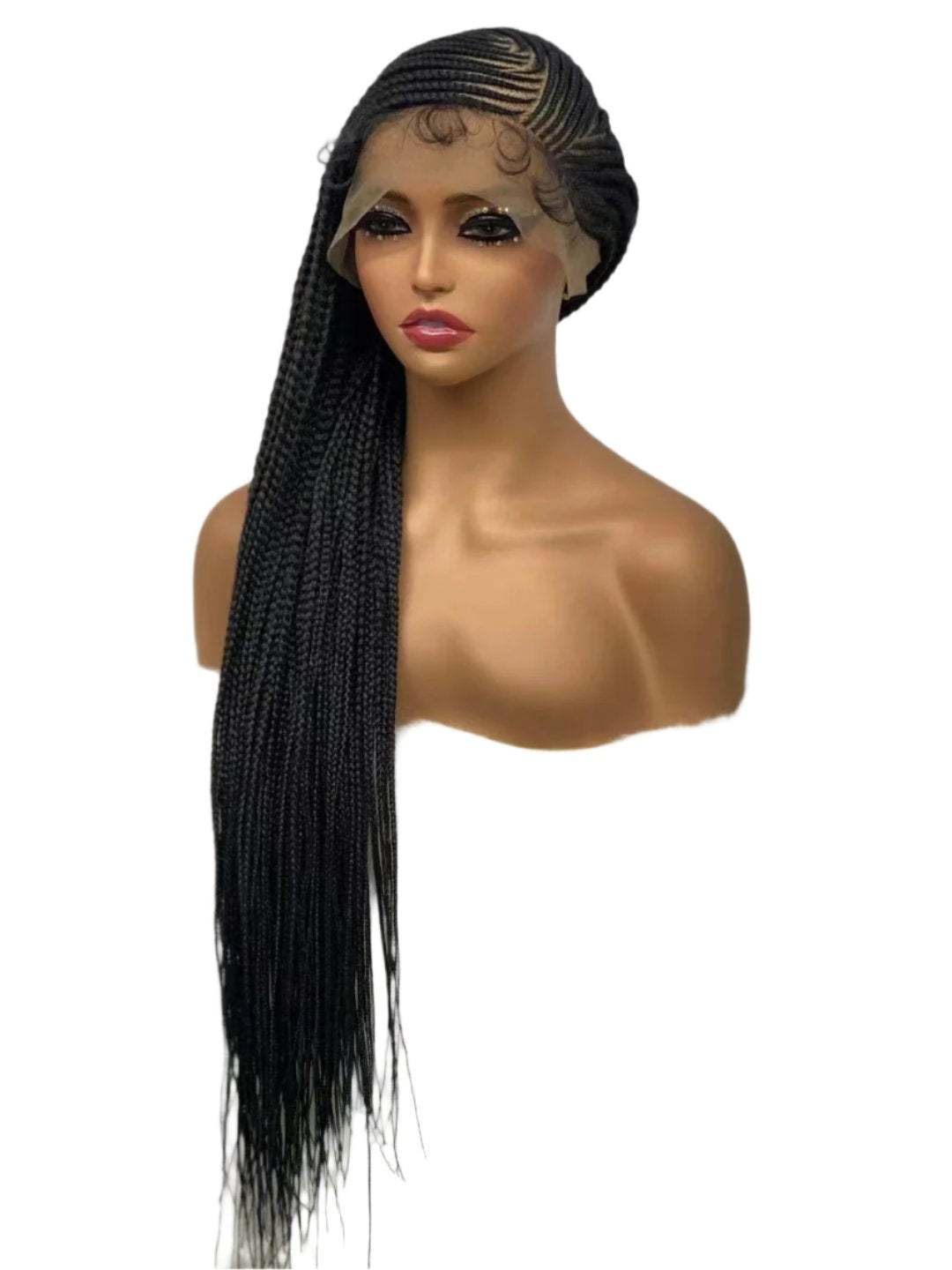 Braided Lace Synthetic Chemical Fiber Wig 34inches