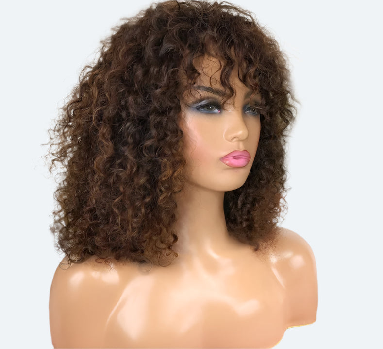 Bouncy Jerry Curly Short Bob Pixie Cut Wig With Bangs