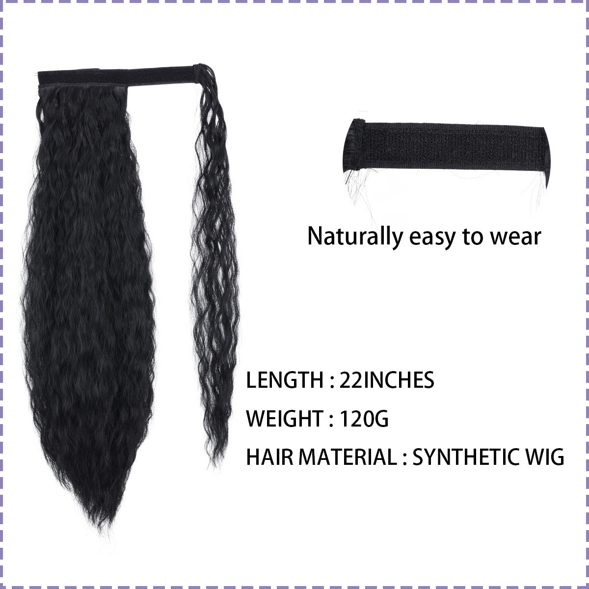 Wig Women's Ponytail Long Curly Hair Corn